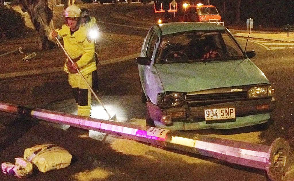 Brittani Richter and Antony Garrett have witnessed two crashes this week, including a car that brought a light post crashing to the ground in Pialba on Wednesday night. Brittani Richter and Antony Garrett have witnessed two crashes this week, including a car that brought a light post crashing to the ground in Pialba on Wednesday night.